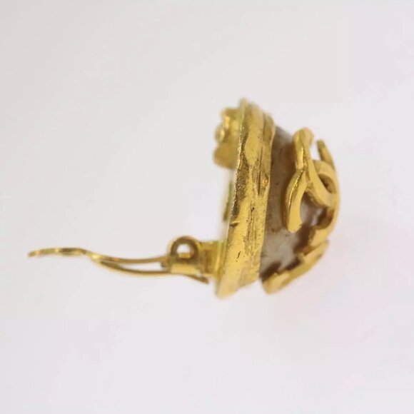 CHANEL Triple Coco Earring Gold CC Auth - Picture 14 of 16